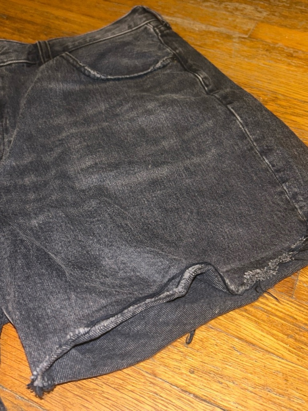 Everlane Black Washed Denim Cutoff Shorts - Picture 3 of 5